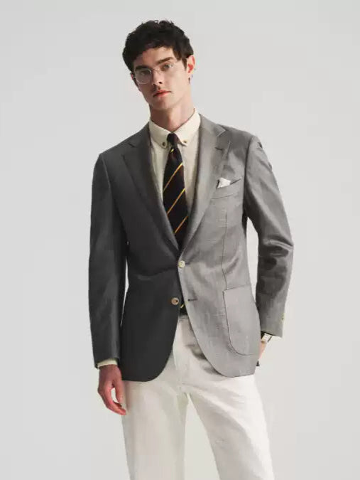 Houndstooth Blazer Jacket - Ash Grey