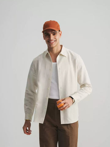 Tencel Long Sleeve Shirt - Alabaster
