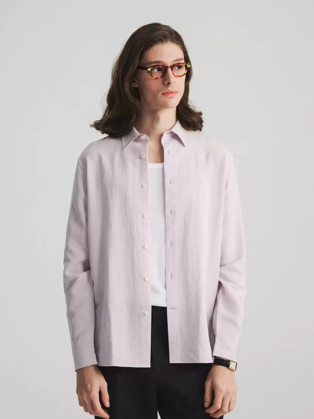 Tencel Long Sleeve Shirt - Soft Orchid