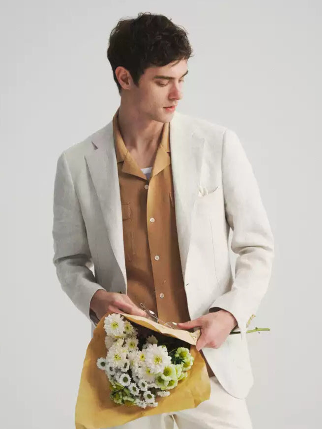 Linen Blazer - Ivory