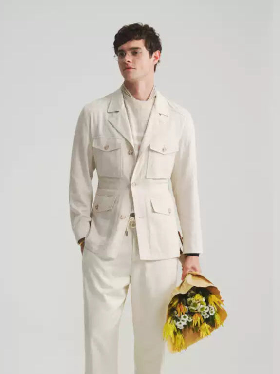 Linen Hunting Jacket - Muted Beige