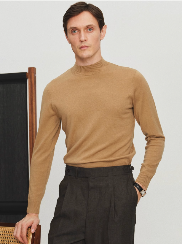 Wool Blend Mock Neck Sweater